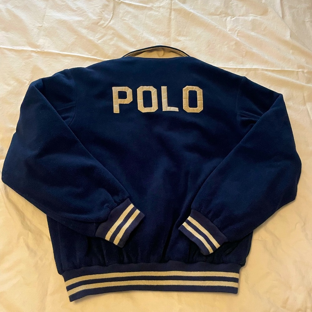 Polo by Ralph Lauren Men's Navy Varsity Jacket - Picture 1 of 5